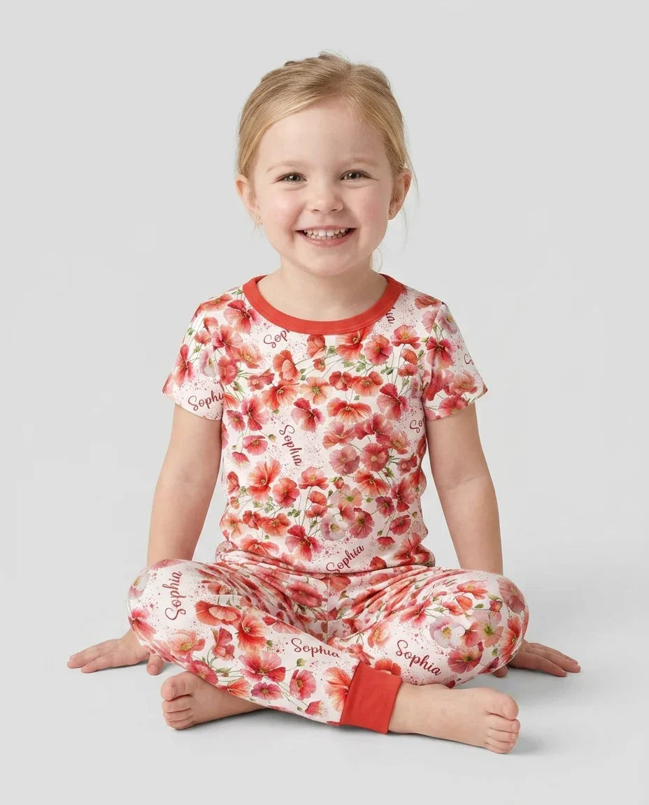 Zweiteiliges, kurzärmliges Pyjama-Set mit Marienkäfern