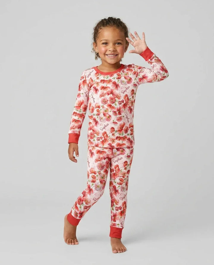 Zweiteiliges Langarm-Pyjama-Set mit Sommerfrüchten