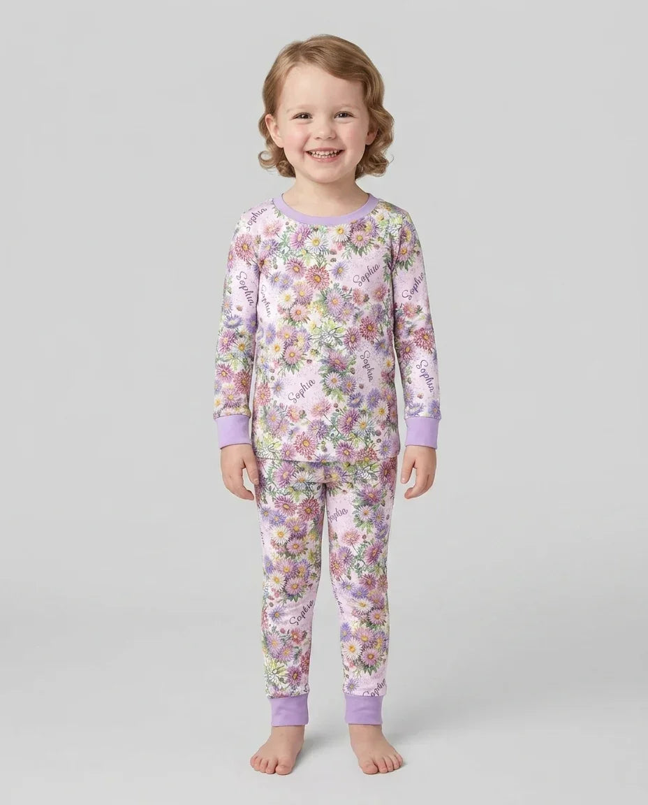 Zweiteiliges Langarm-Pyjama-Set mit Sommerfrüchten