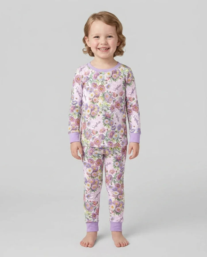 Zweiteiliges Langarm-Pyjama-Set mit Sommerfrüchten