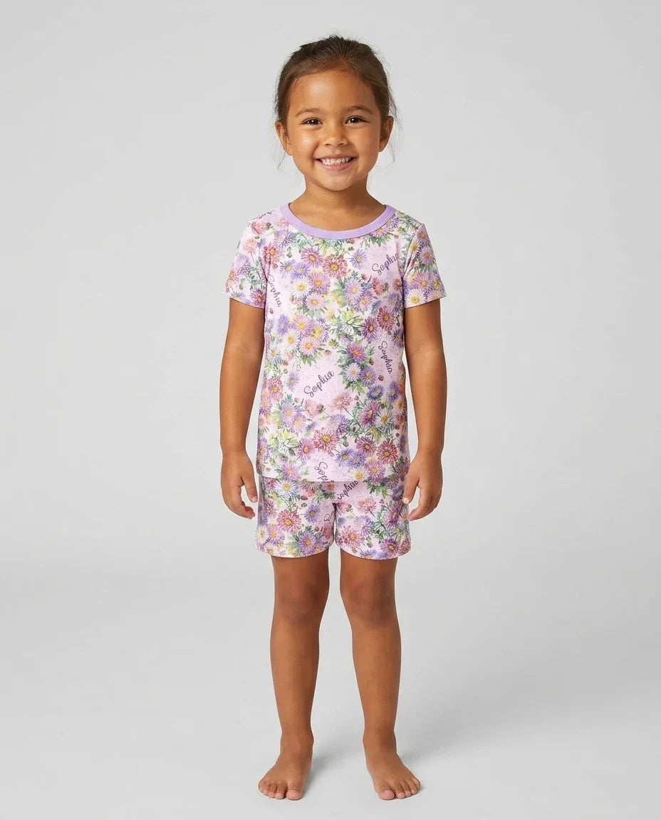 Zweiteiliges Pyjama-Set mit kurzen Ärmeln und Shorts im Sommer-Design