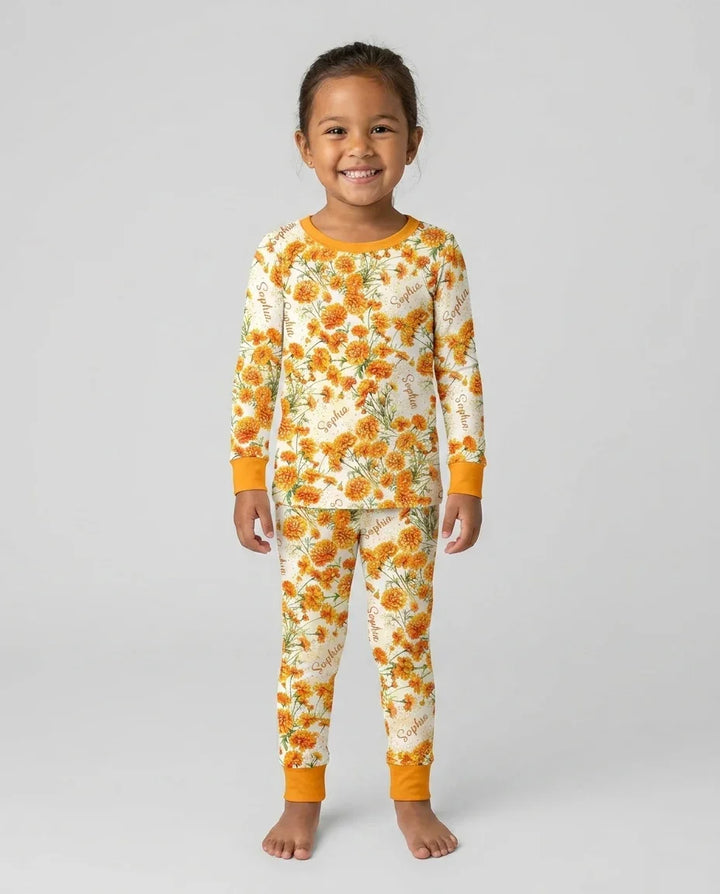 Zweiteiliges Langarm-Pyjama-Set mit Sommerfrüchten