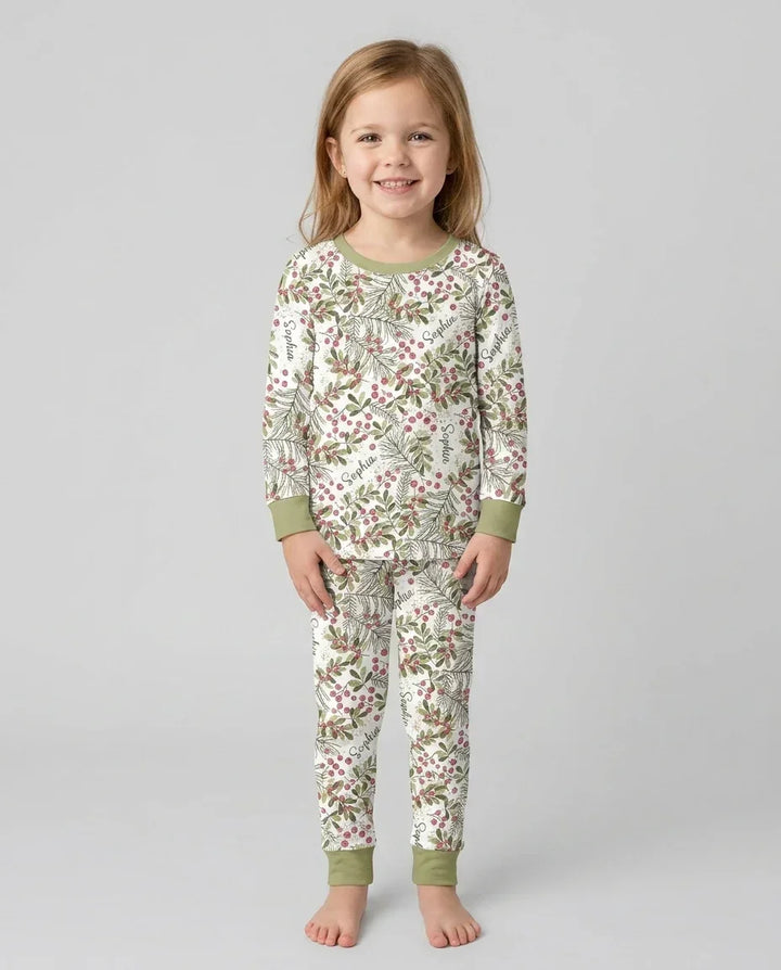 Zweiteiliges Langarm-Pyjama-Set mit Sommerfrüchten