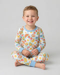 Zweiteiliges Langarm-Pyjama-Set mit Sommerfrüchten
