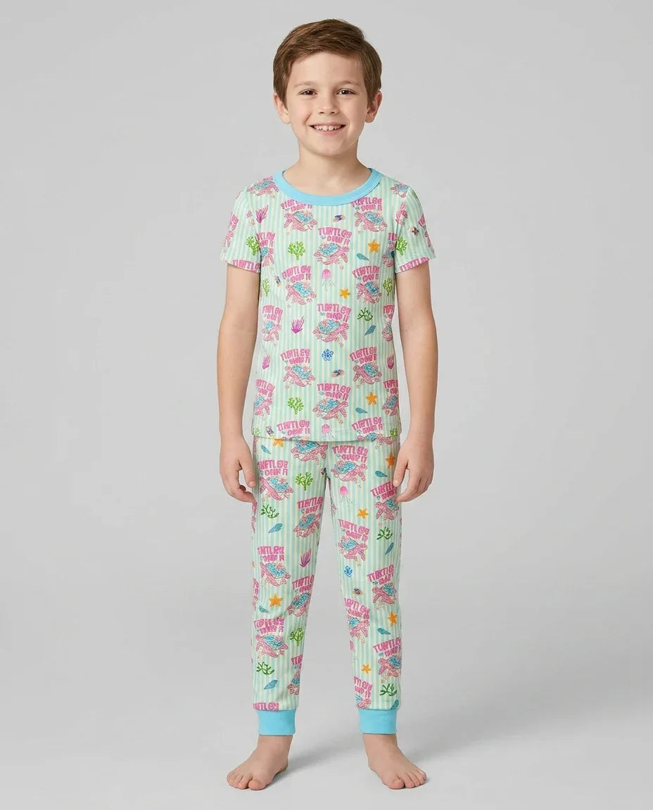 Zweiteiliges, kurzärmliges Pyjama-Set mit Marienkäfern