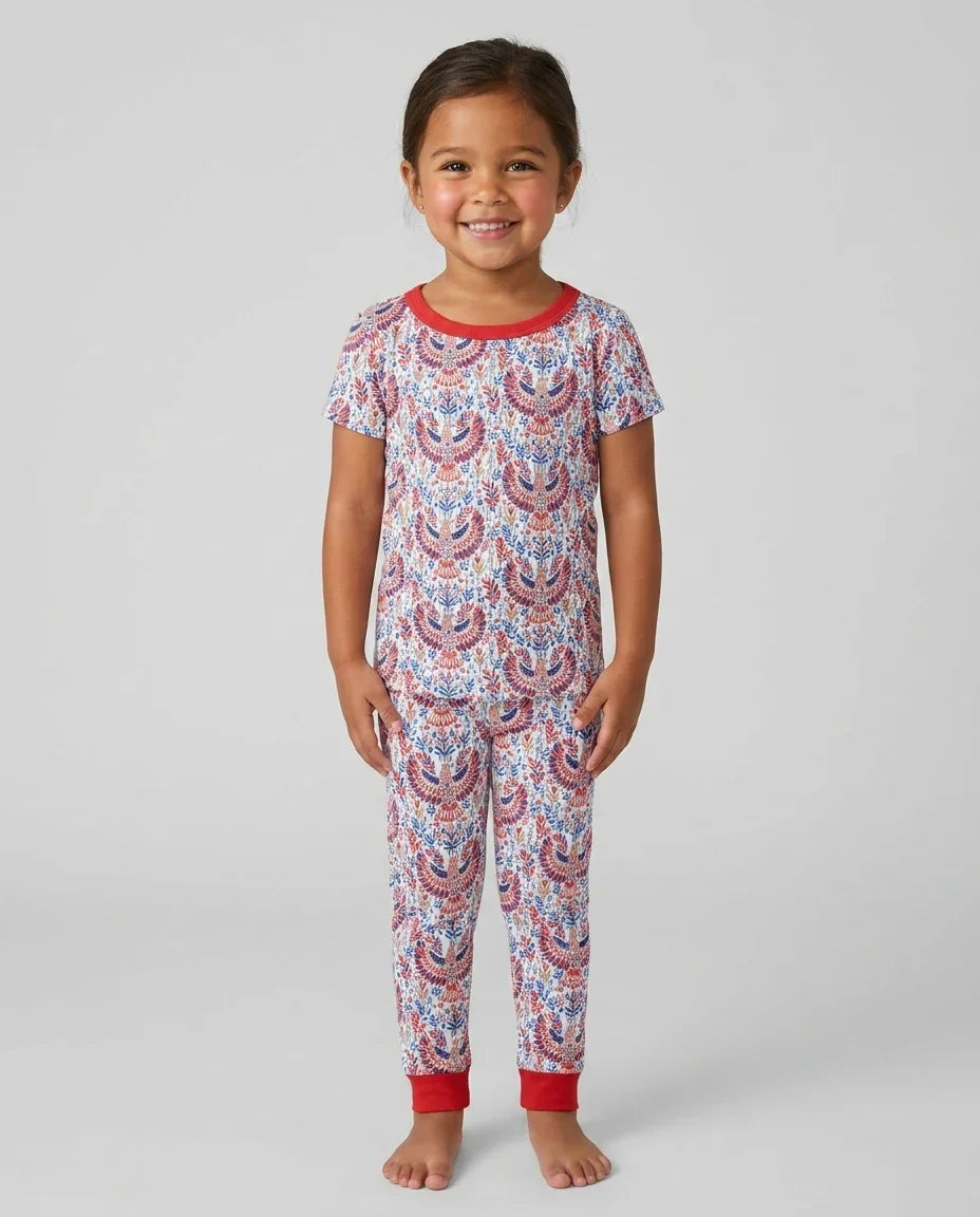Zweiteiliges, kurzärmliges Pyjama-Set mit Marienkäfern