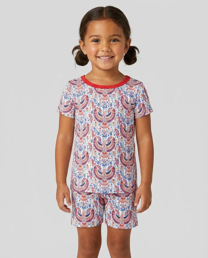 Template Zweiteiliges Pyjama-Set mit kurzen Ärmeln und Shorts