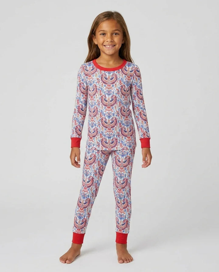 Zweiteiliges Langarm-Pyjama-Set mit Sommerfrüchten