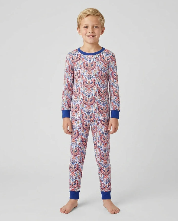 Zweiteiliges Langarm-Pyjama-Set mit Sommerfrüchten