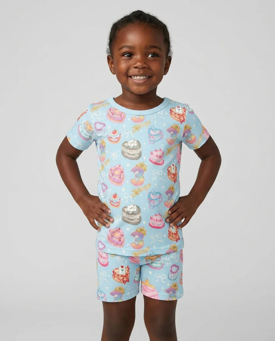 Zweiteiliges, kurzärmliges Pyjama-Set mit Marienkäfern