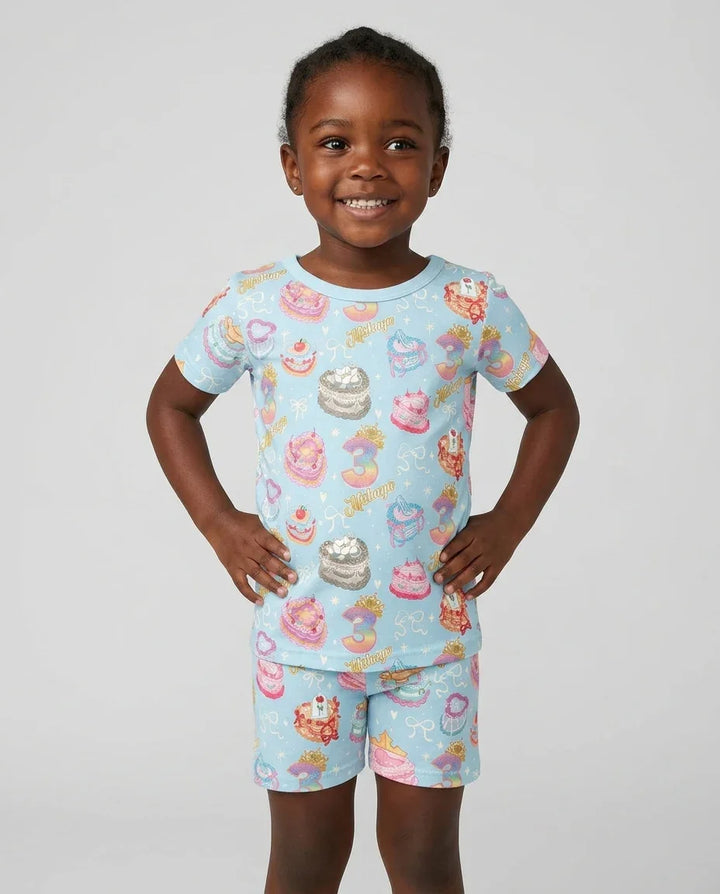 Zweiteiliges, kurzärmliges Pyjama-Set mit Marienkäfern