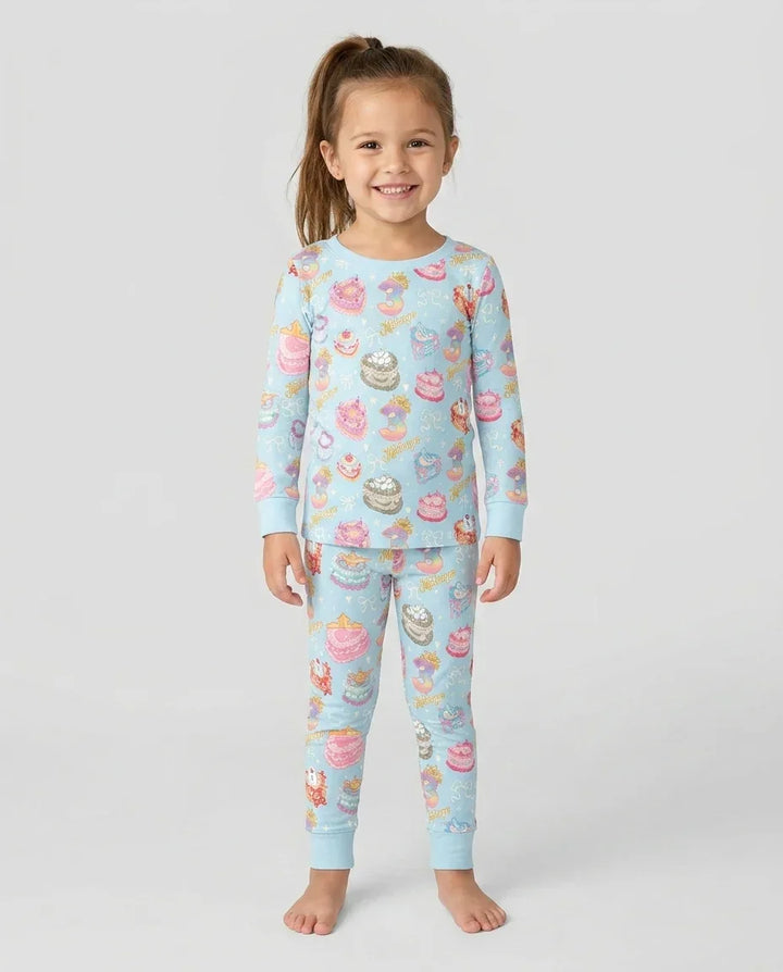 Zweiteiliges Langarm-Pyjama-Set mit Sommerfrüchten