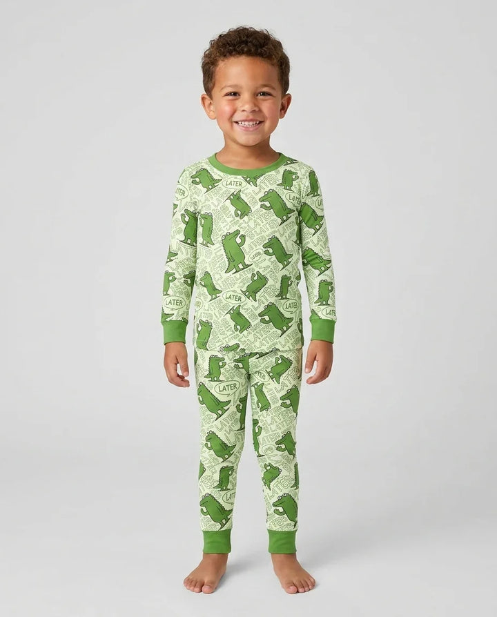 Zweiteiliges Langarm-Pyjama-Set mit Sommerfrüchten
