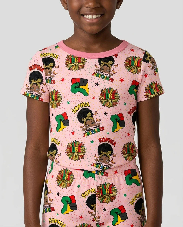 Zweiteiliges, kurzärmliges Pyjama-Set mit Marienkäfern