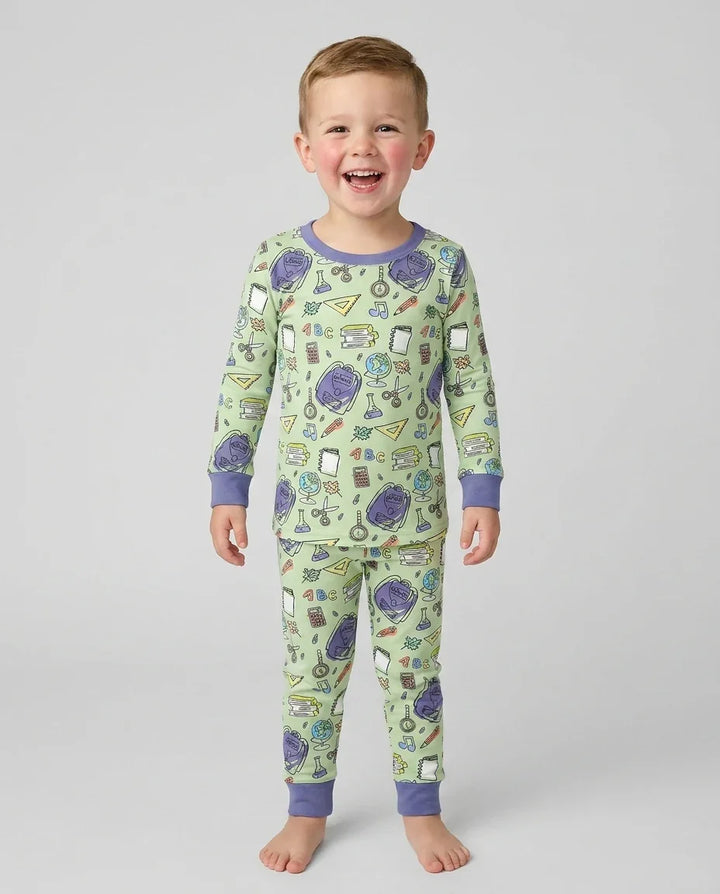 Zweiteiliges Langarm-Pyjama-Set mit Sommerfrüchten