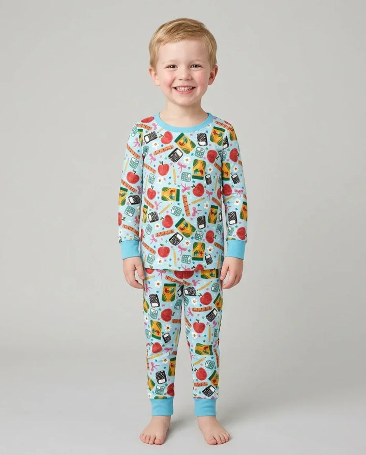 Zweiteiliges Langarm-Pyjama-Set mit Sommerfrüchten