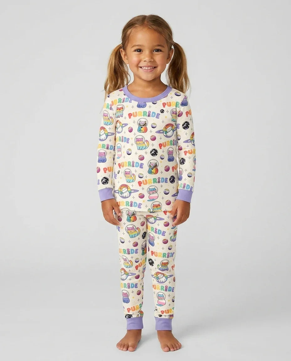 Zweiteiliges Langarm-Pyjama-Set mit Sommerfrüchten