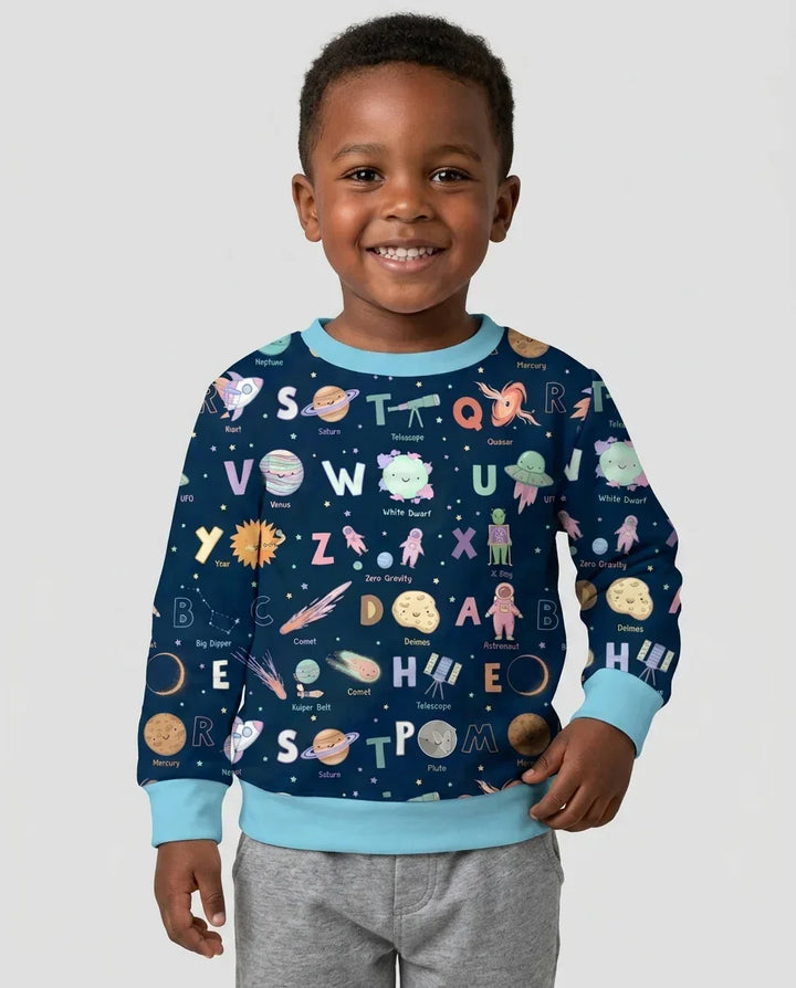 Space Alphabet Bamboo Crewneck Sweatshirt