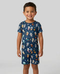 Animal Astronauts Bamboo Two Piece Short Sleeve Shorts Pajama Set