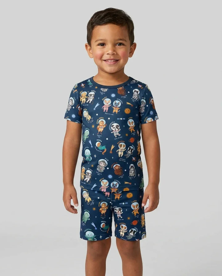 Schlafanzug-Set zweiteilig, kurze Ärmel, kurze Hose, Bambus
