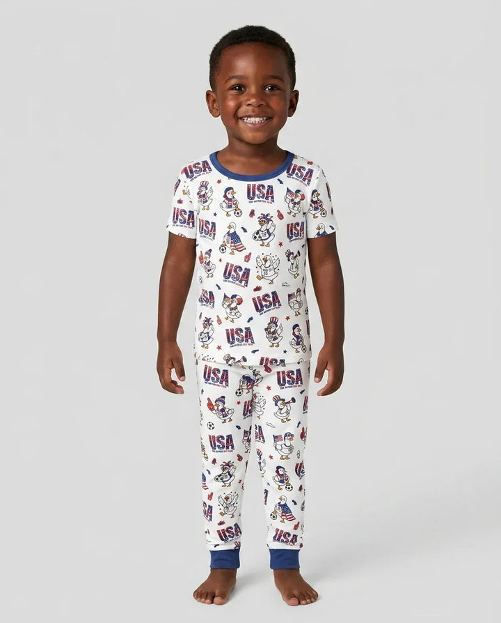 Zweiteiliges, kurzärmliges Pyjama-Set mit Marienkäfern