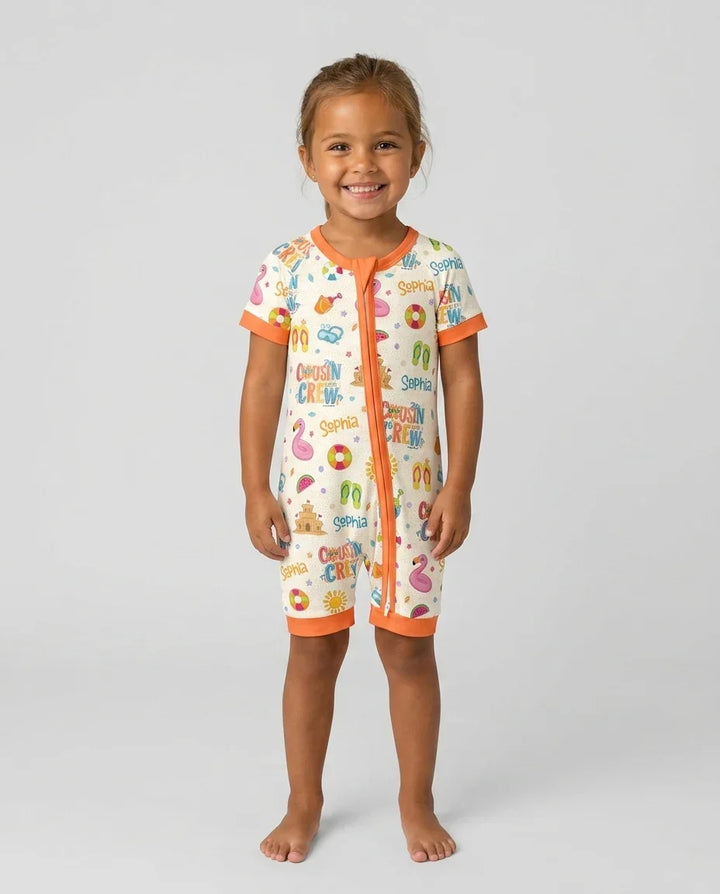 Custom Name Summer 2026 Cousin Crew Bamboo Shorty Zippy