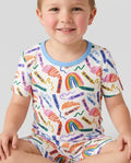 Schlafanzug-Set zweiteilig, kurze Ärmel, kurze Hose, Bambus