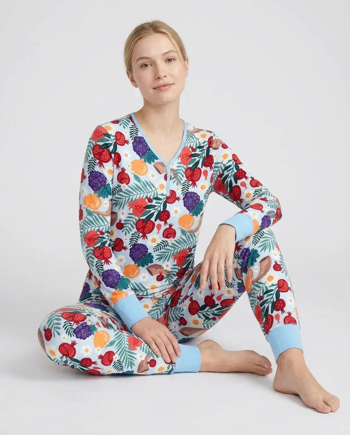 Pomegranate Blessings Night Family Matching Bamboo Women Pajama Set