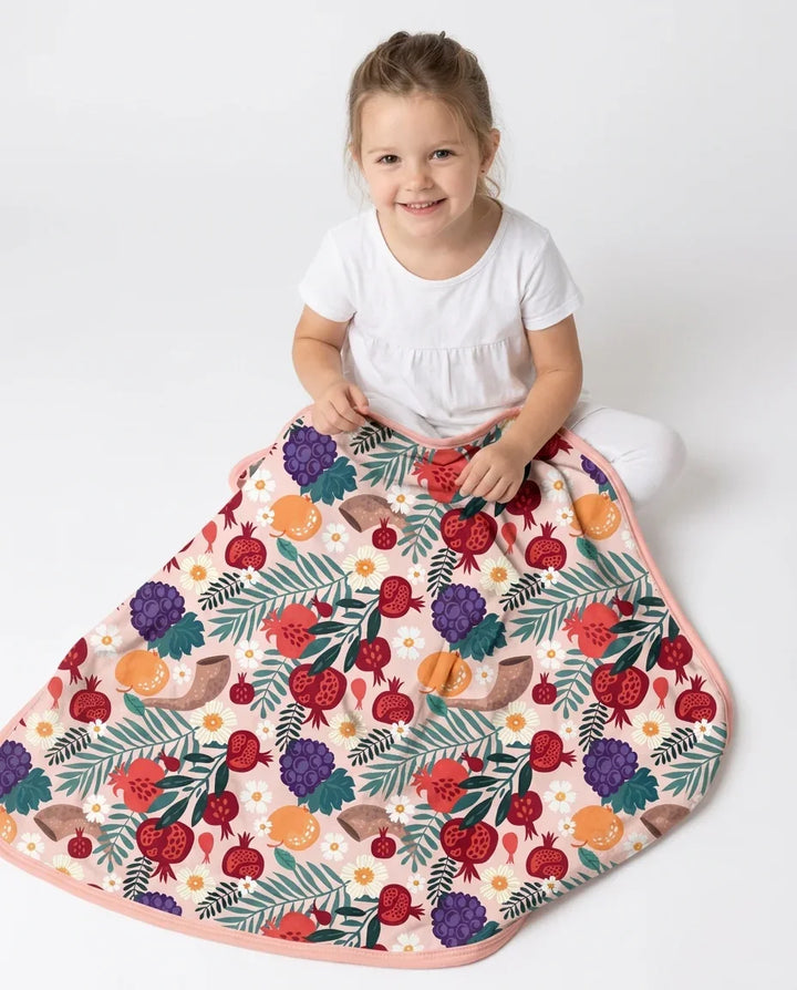 Pomegranate Blessings Night Family Matching Bamboo Blanket