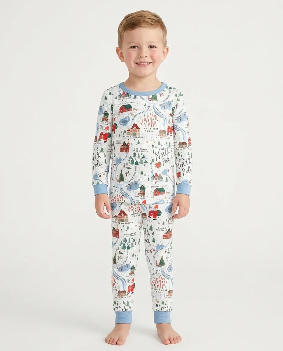 Zweiteiliges Langarm-Pyjama-Set mit Sommerfrüchten