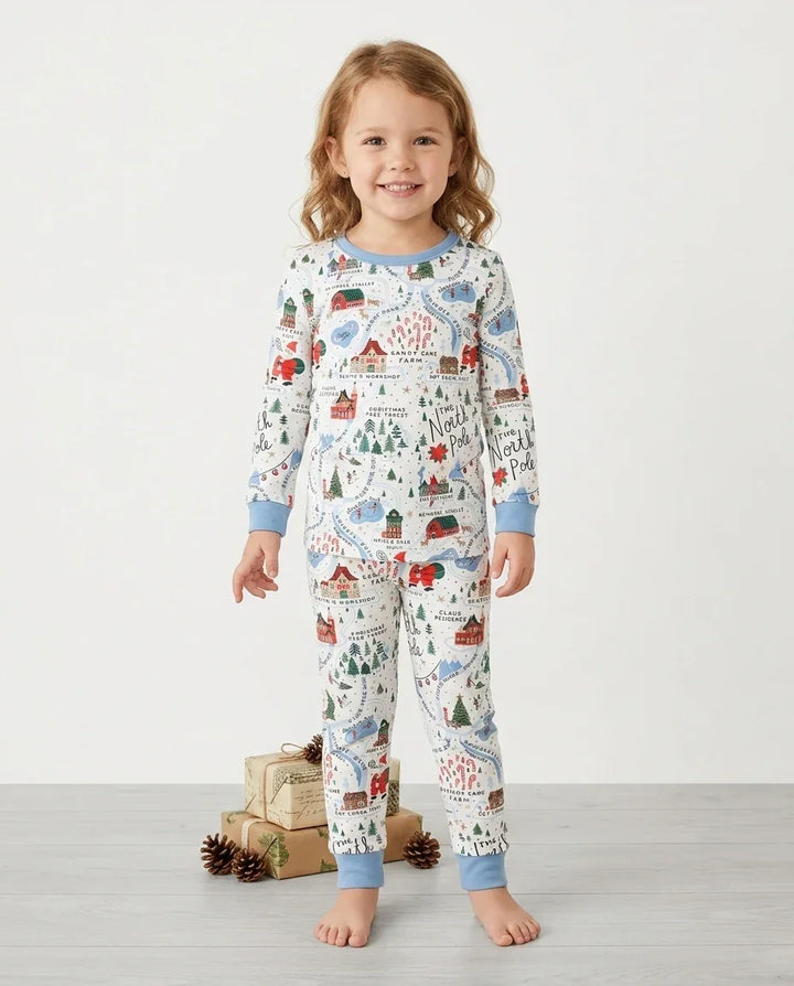 Zweiteiliges Langarm-Pyjama-Set mit Sommerfrüchten