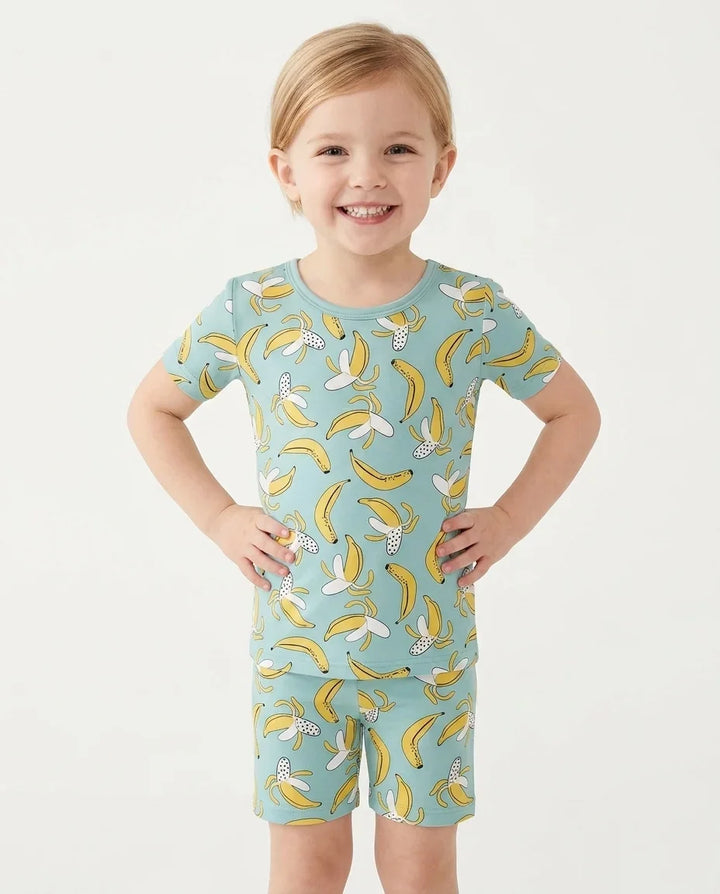 Bananas Bamboo Two Piece Short Sleeve Shorts Pajama Set