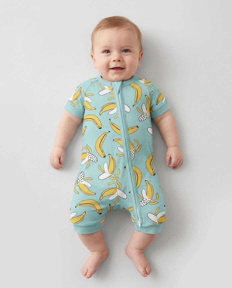 Bananas Bambus-Kurzstrampler mit Reißverschluss
