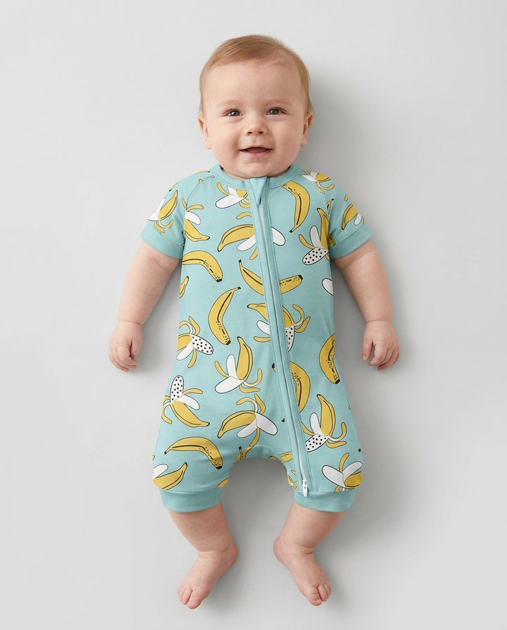Bananas Bambus-Kurzstrampler mit Reißverschluss