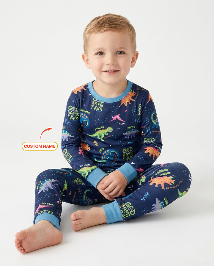 Zweiteiliges Langarm-Pyjama-Set mit Sommerfrüchten