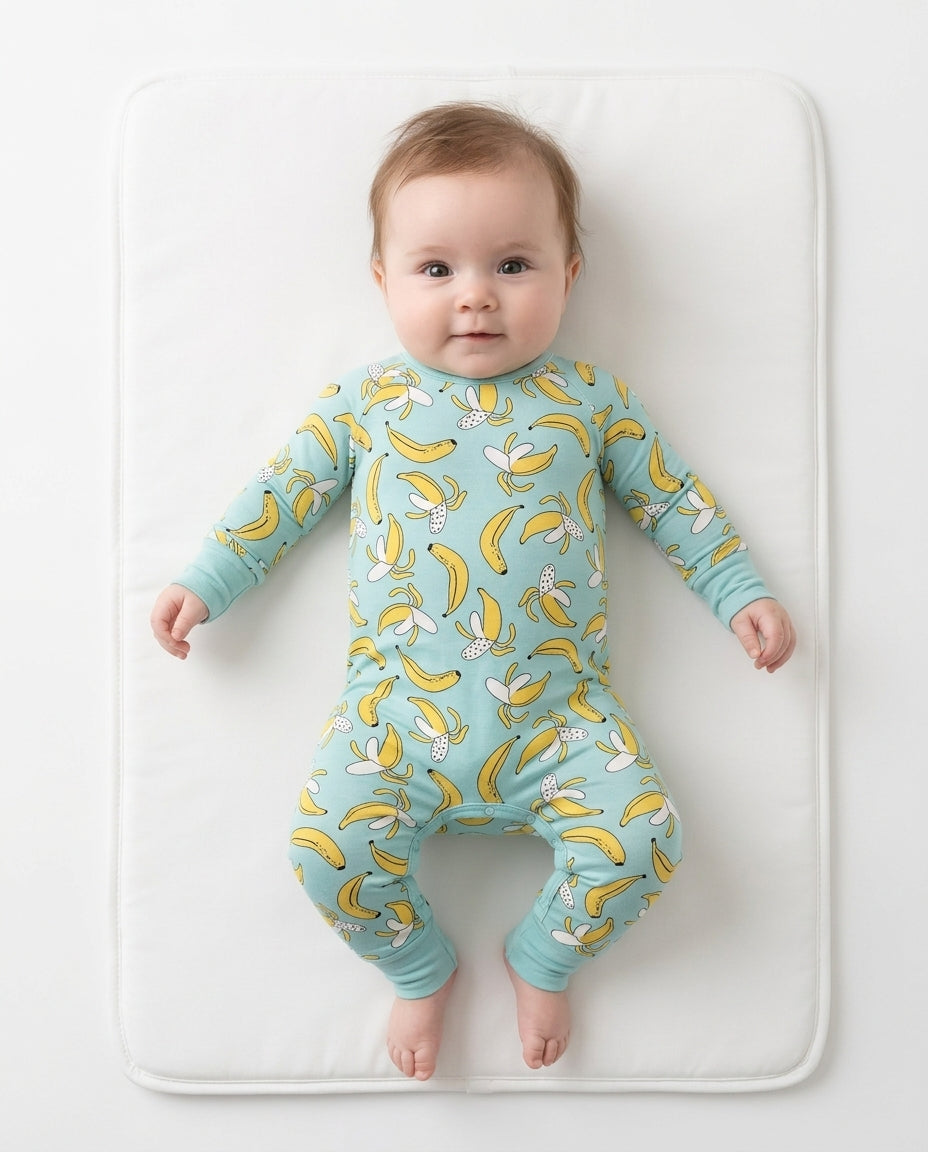Strampler mit Reißverschluss „Bananas Bamboo Crescent“