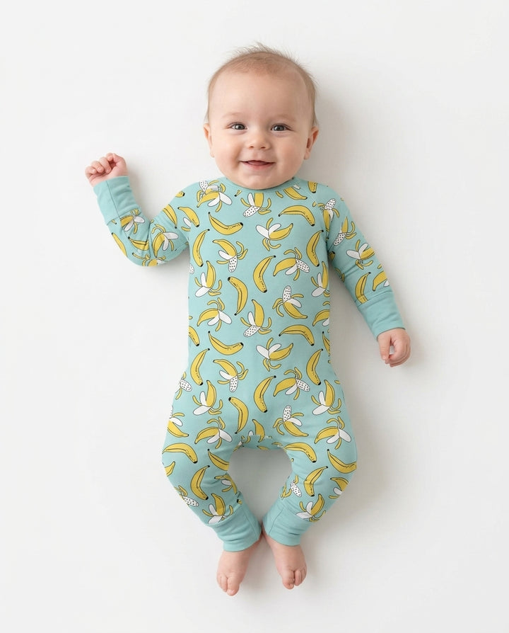 Strampler mit Reißverschluss „Bananas Bamboo Crescent“