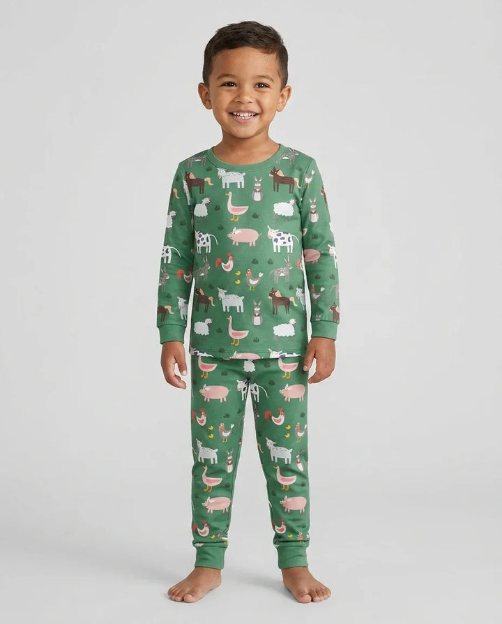 Grüne Nutztiere Bambus Zweiteiliger Pyjama