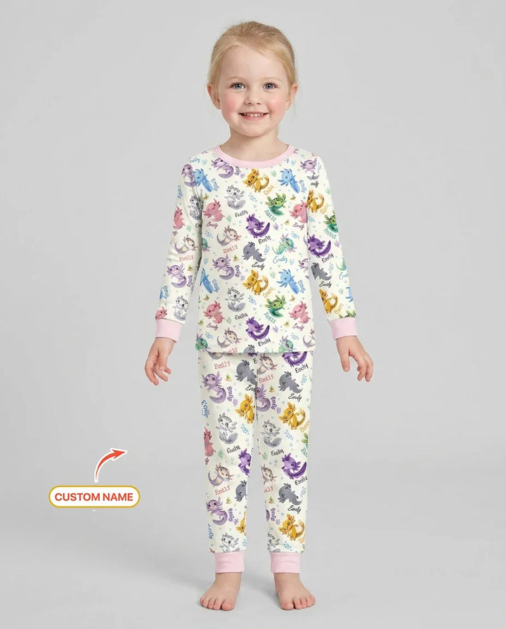 Zweiteiliges Langarm-Pyjama-Set mit Sommerfrüchten