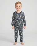 Navy Jurassic Jungle Bamboo Two Piece Pajama Set