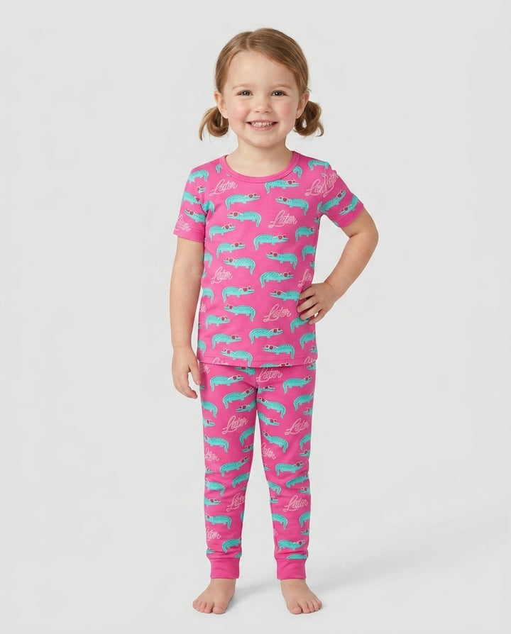 Zweiteiliges, kurzärmliges Pyjama-Set mit Marienkäfern