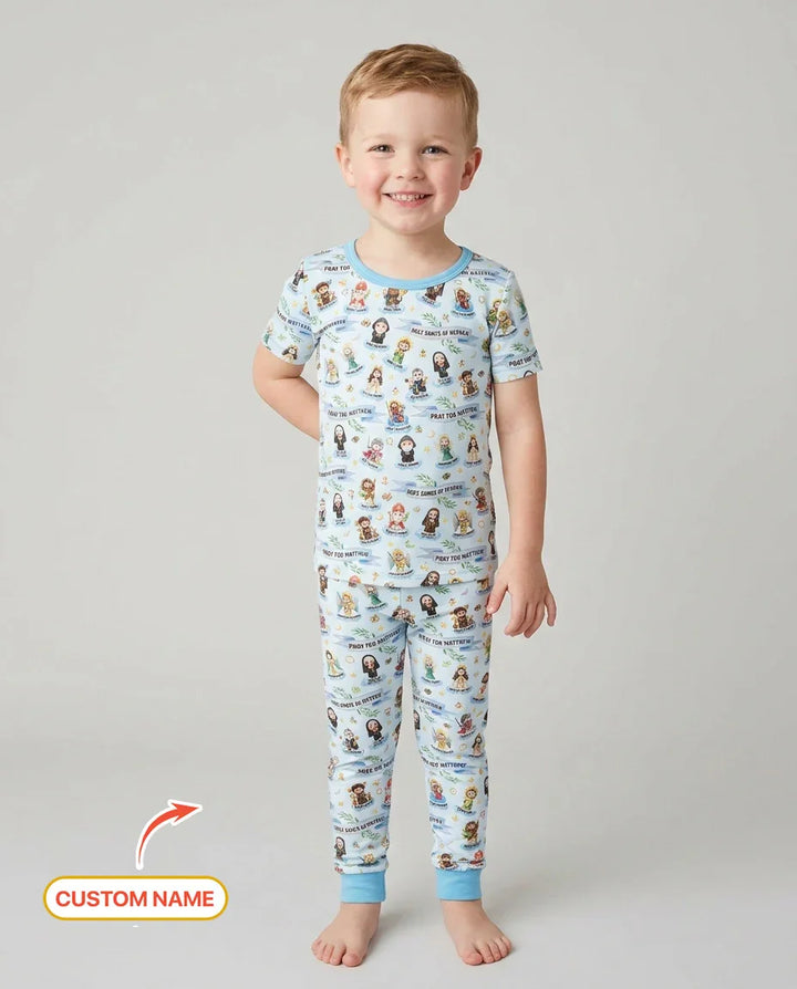 Zweiteiliges, kurzärmliges Pyjama-Set mit Marienkäfern
