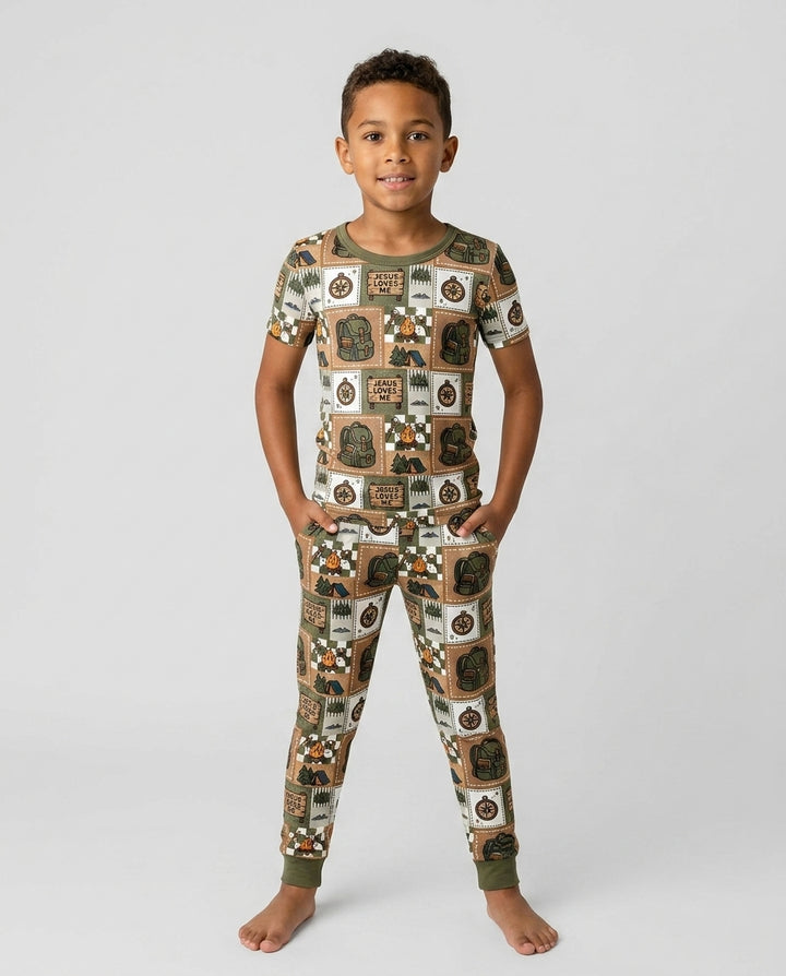 Zweiteiliges, kurzärmliges Pyjama-Set mit Marienkäfern