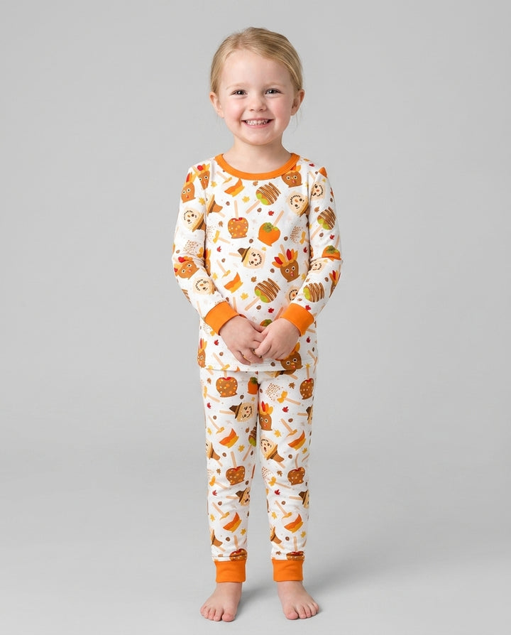 Zweiteiliges Langarm-Pyjama-Set mit Sommerfrüchten