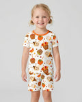 Fall Caramel Apple Family Matching Bamboo Two Piece Short Sleeve Shorts Pajama Set