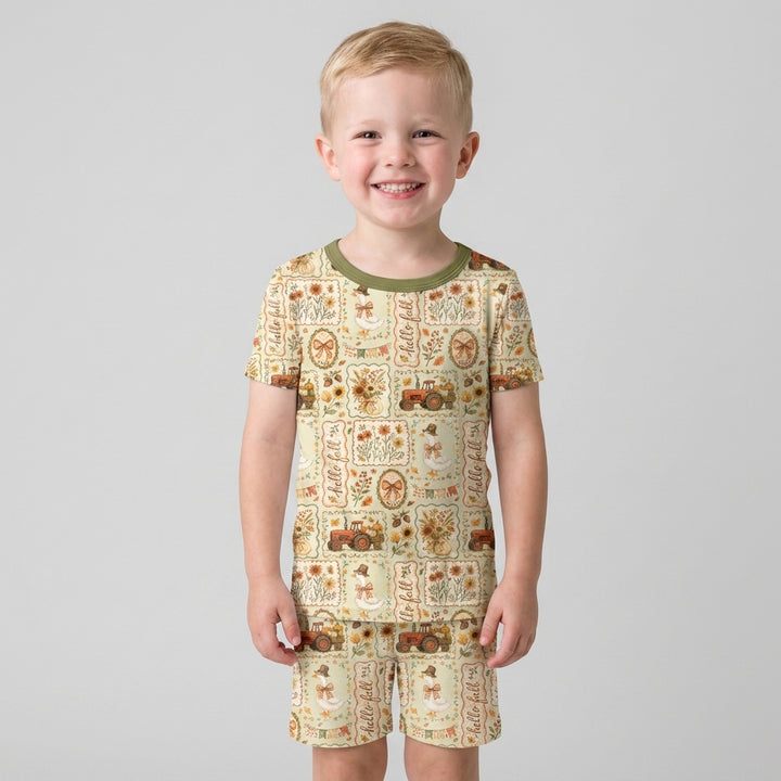 Schlafanzug-Set zweiteilig, kurze Ärmel, kurze Hose, Bambus