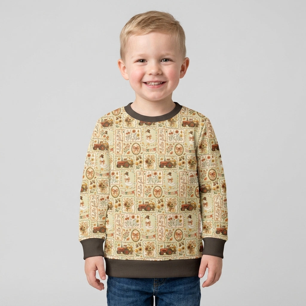 Farmhouse Fall Goose Family Matching Bamboo Crewneck Sweatshirt