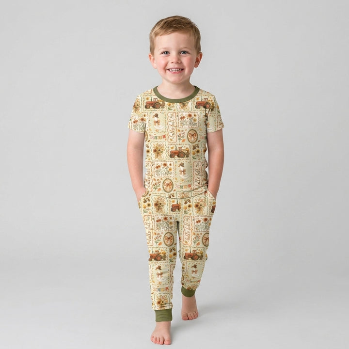 Zweiteiliges, kurzärmliges Pyjama-Set mit Marienkäfern