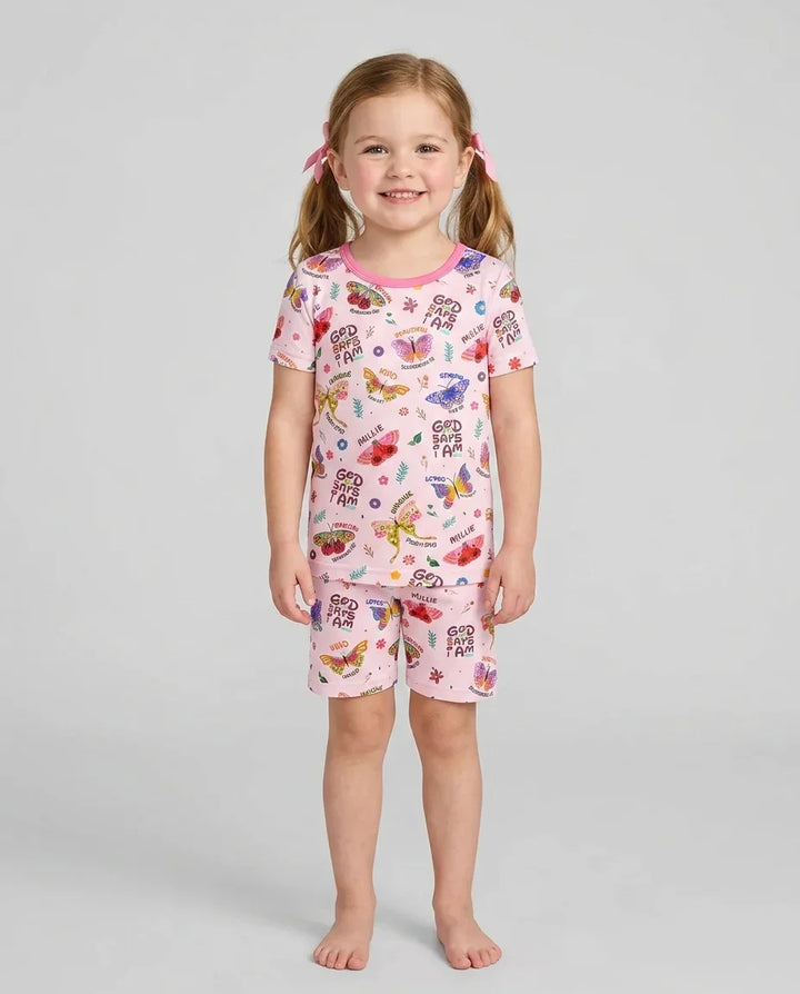 Zweiteiliges Pyjama-Set mit kurzen Ärmeln und Shorts im Sommer-Design