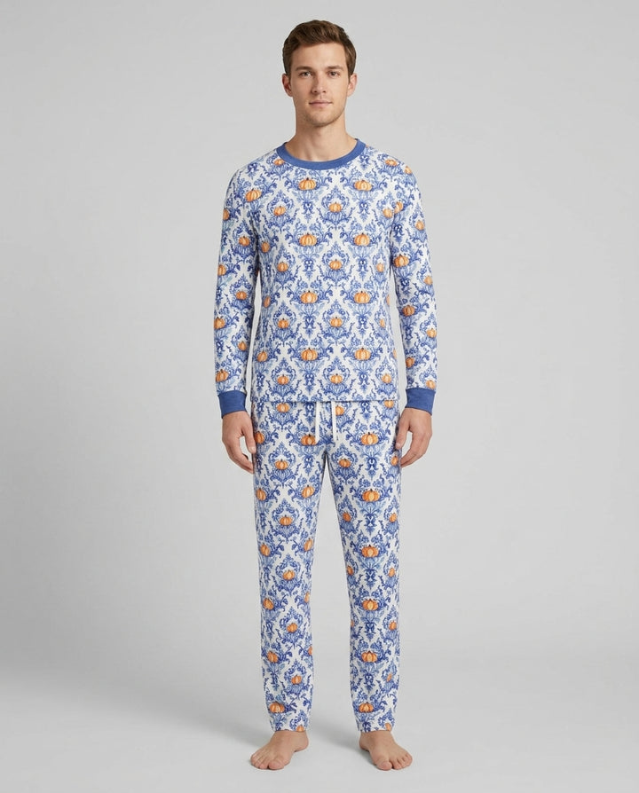 Pumpkin Toile Family Matching Bamboo Men's Pajama Set